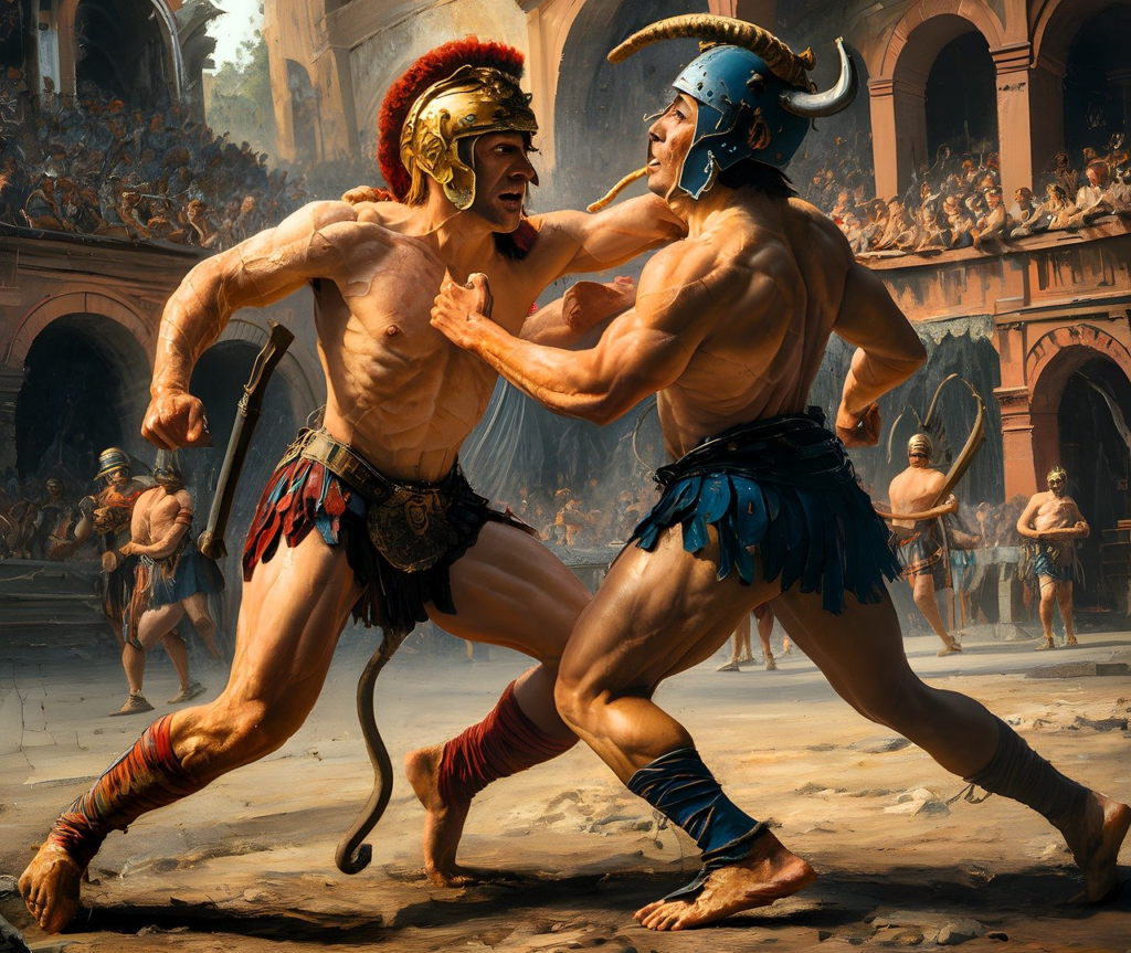 ai generated, gladiator, fight